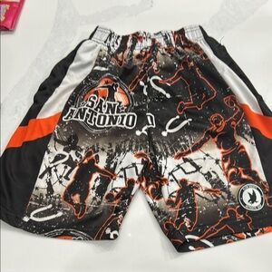 San Antonio Kids Graphic Shorts - Black, White, and Orange